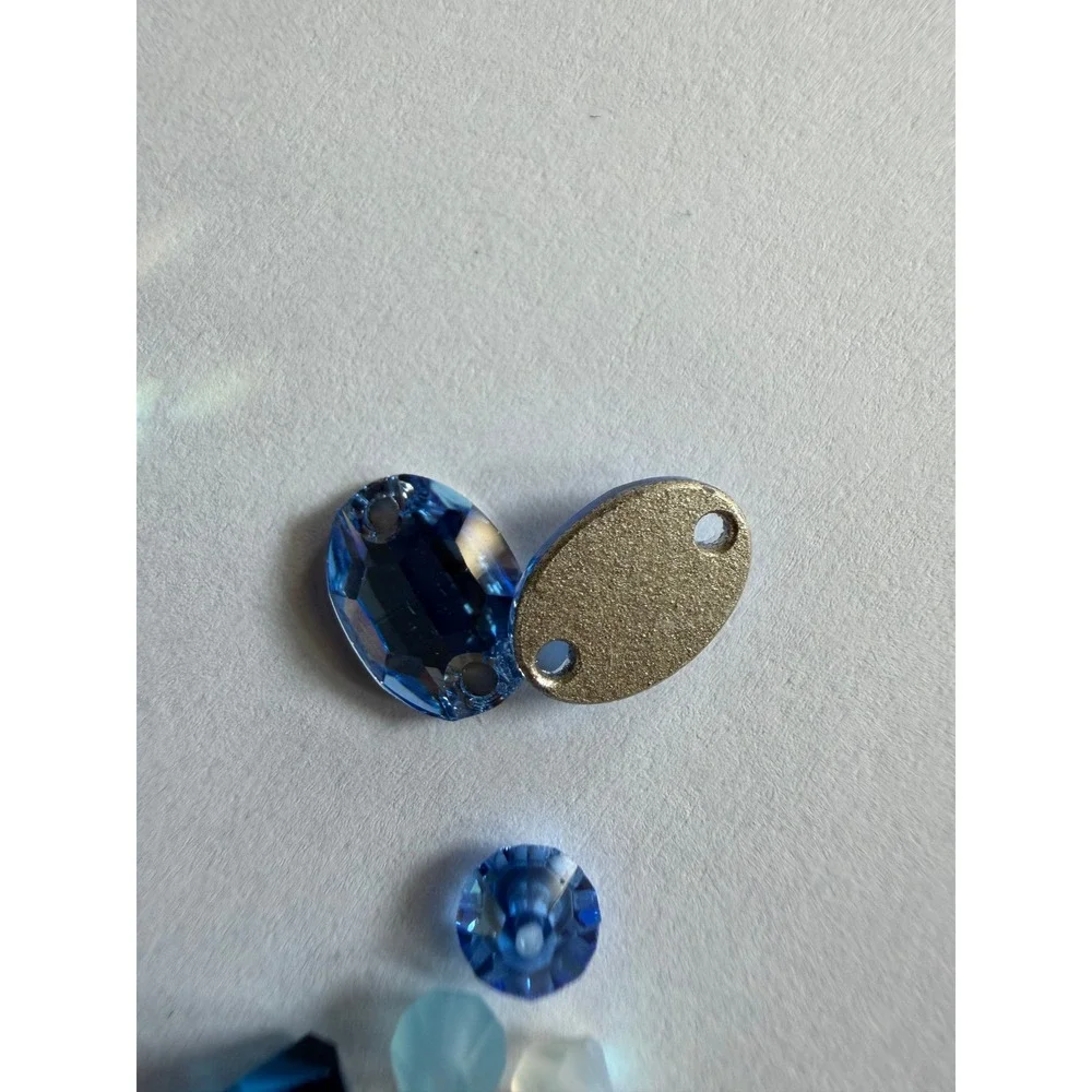 VTG Swarovski Crystal Bicone Beads Mixed Blue Lot 3mm 4mm Bicone and Misc.